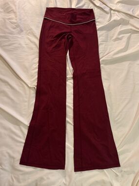 TNA Wide-Leg High-Rise Pants in Deep Burgundy